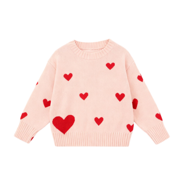 Winter Solid Color Toddler Knitwear - Custom Logo Cotton Sweater for Girls